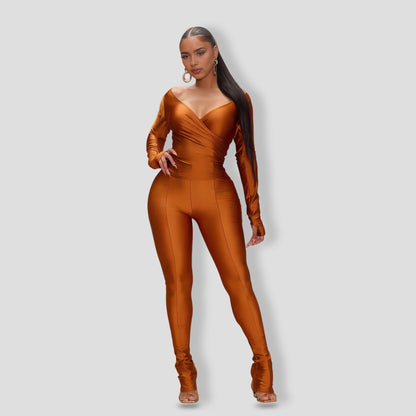 Lover Girl Metallic Legging Set - Bronze