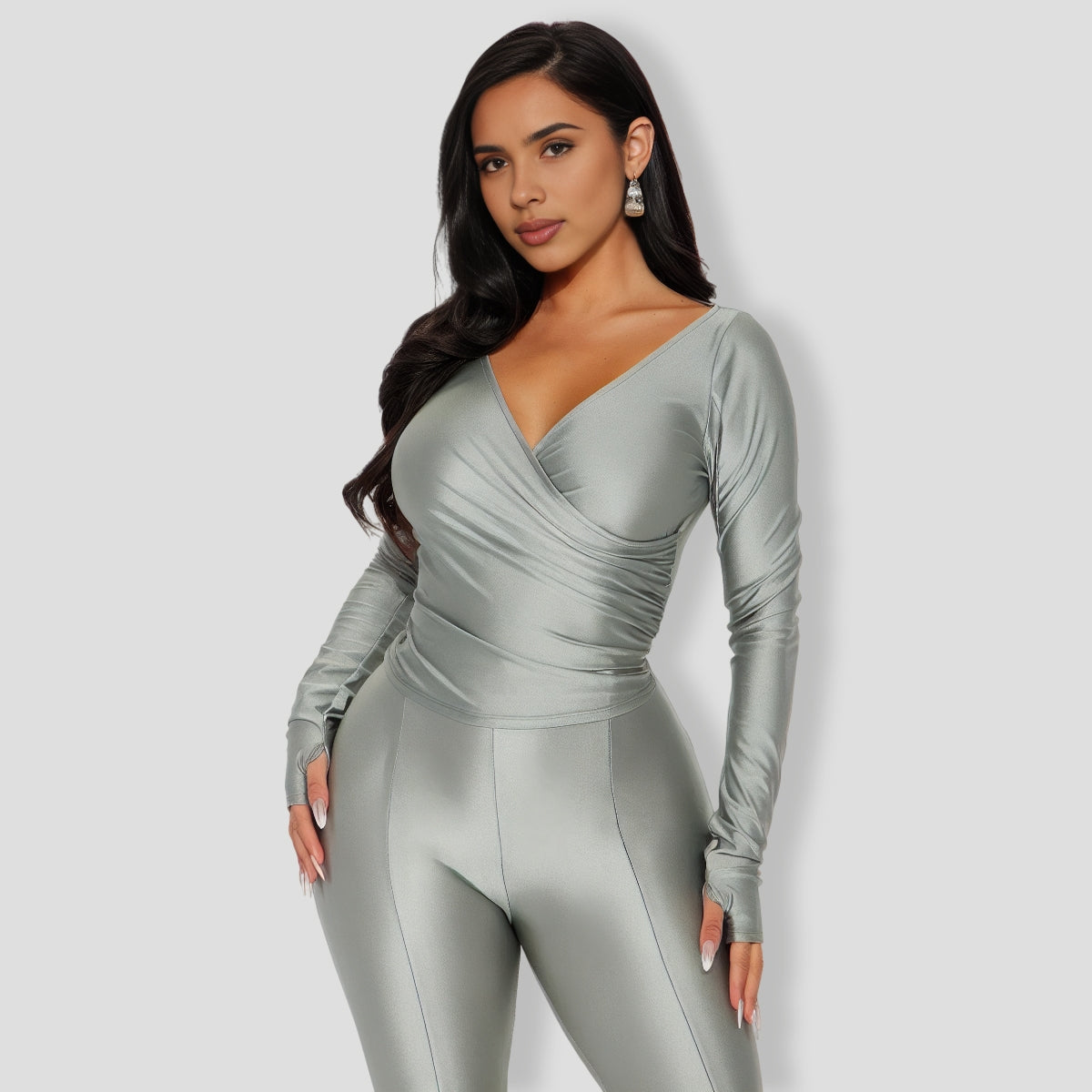 Lover Girl Metallic Legging Set - Silver