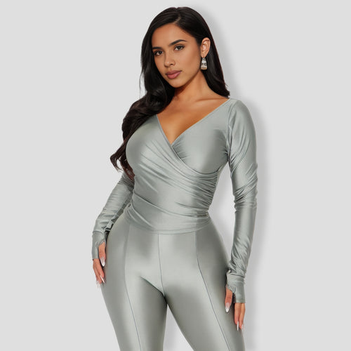 Lover Girl Metallic Legging Set - Silver