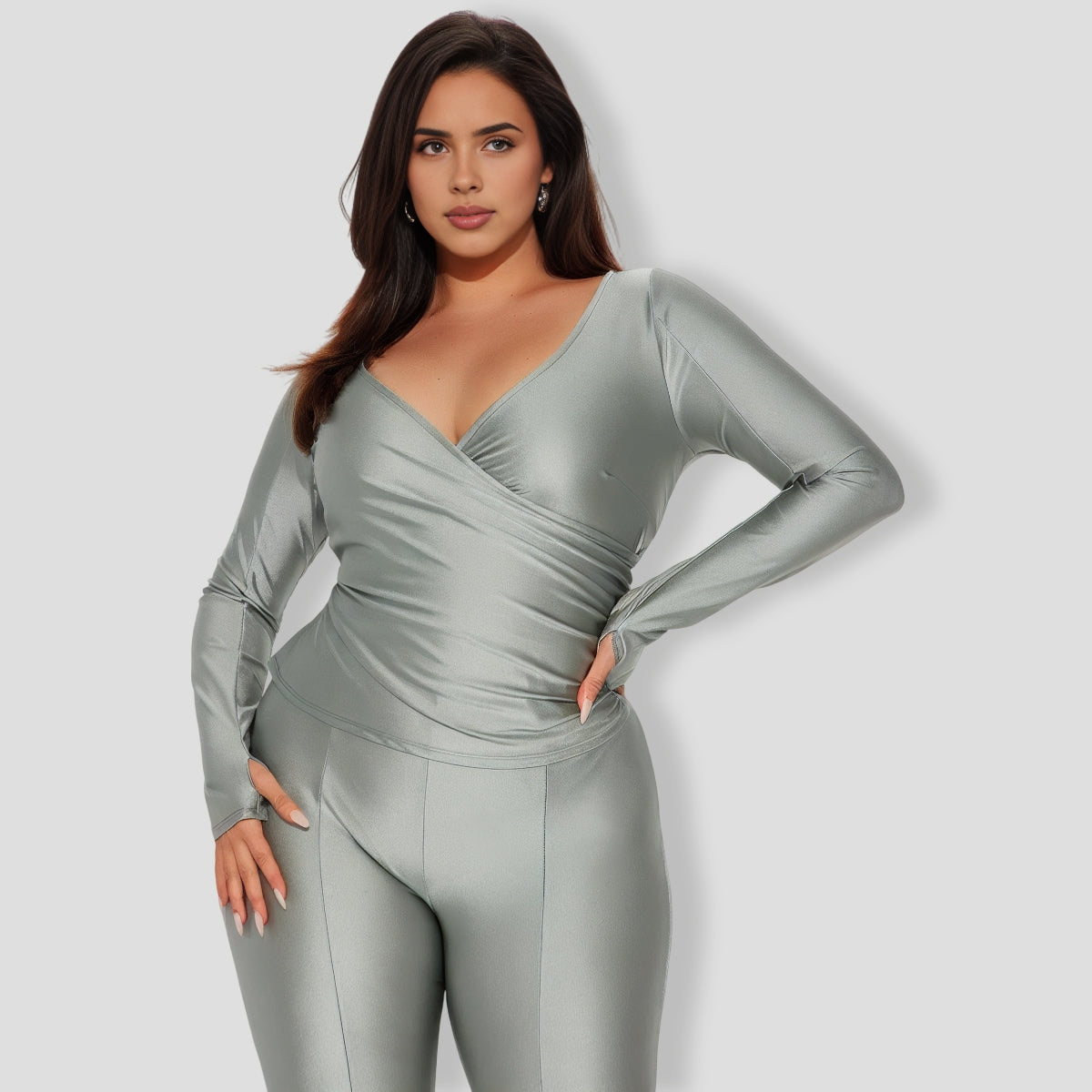 Lover Girl Metallic Legging Set - Silver