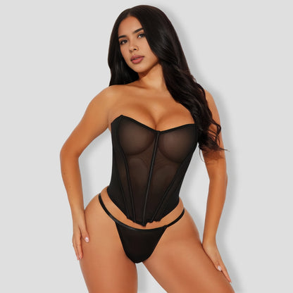 Passion is In The Air Bustier And Panty Black Set