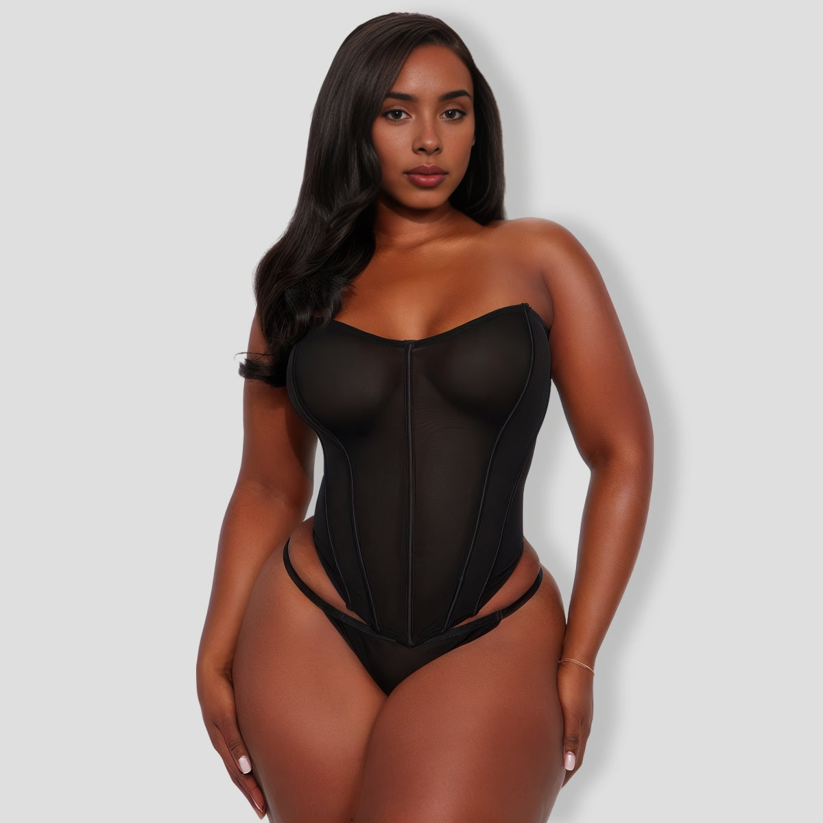 Passion is In The Air Bustier And Panty Black Set