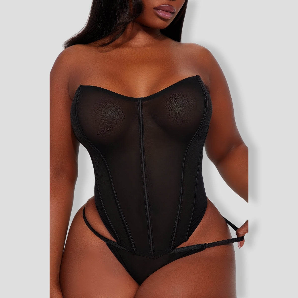 Passion is In The Air Bustier And Panty Black Set