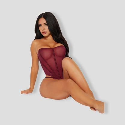 Passion is In The Air Bustier And Panty Red Set