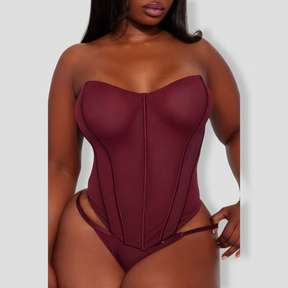 Passion is In The Air Bustier And Panty Red Set