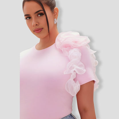 Pink Ruffle T-Shirt