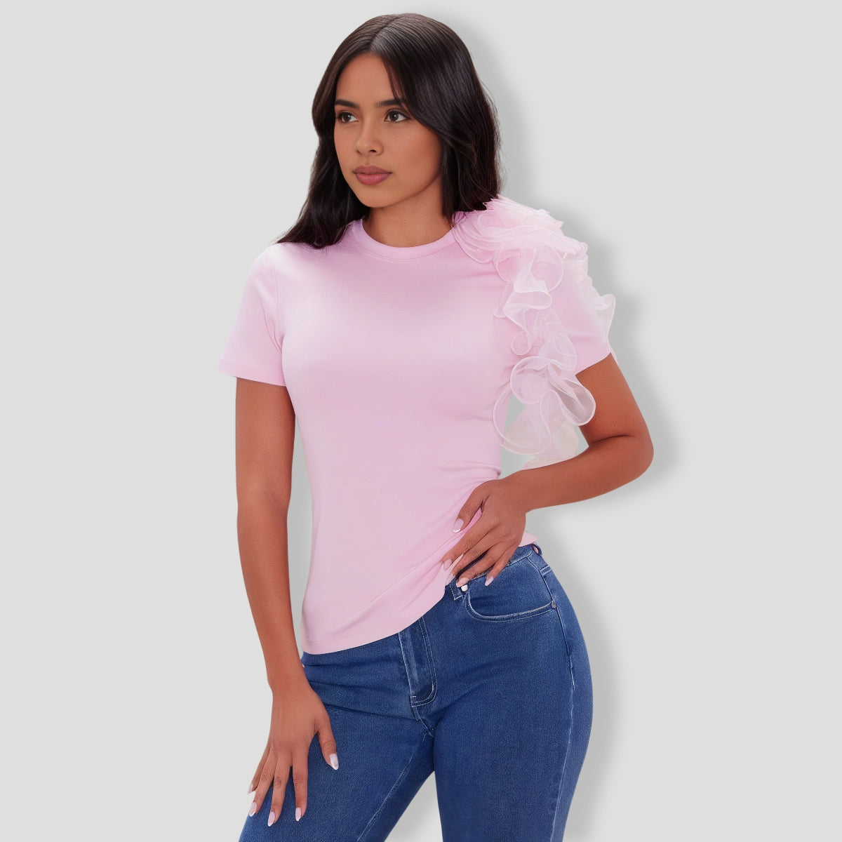 Pink Ruffle T-Shirt