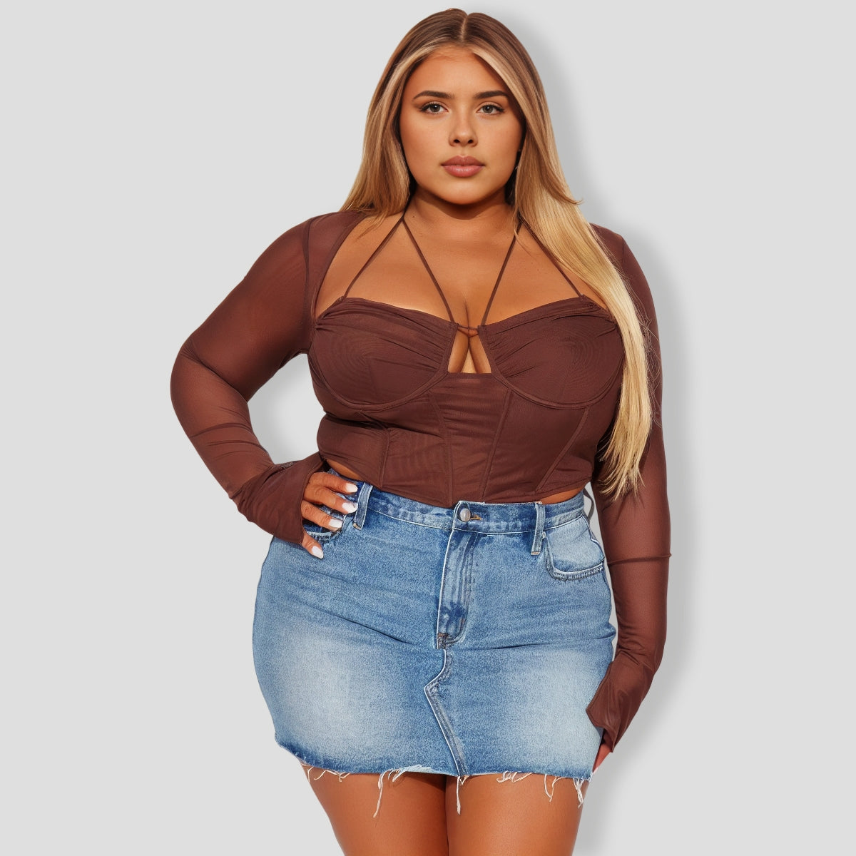 Melanie Mesh Corset Top