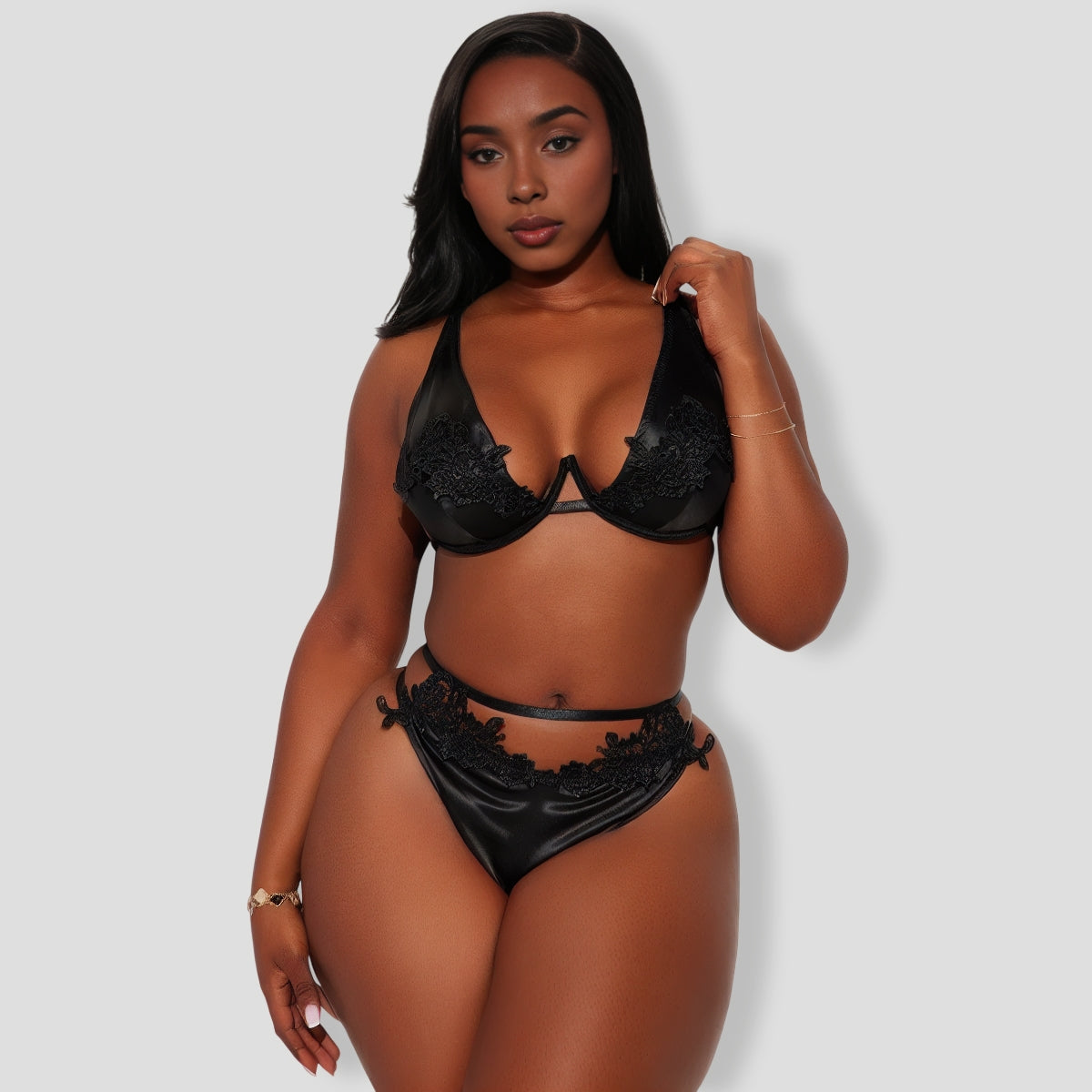 Late Night Desires Black 2 Piece Set