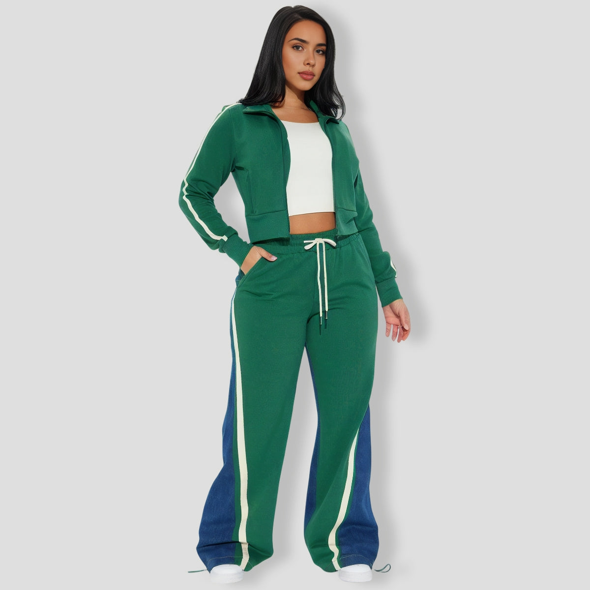 Hunter Denim Mix Track Pants Set