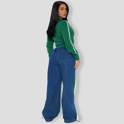 Hunter Denim Mix Track Pants Set