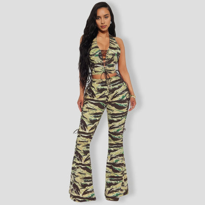 Country Time Pant Set - Olive combo