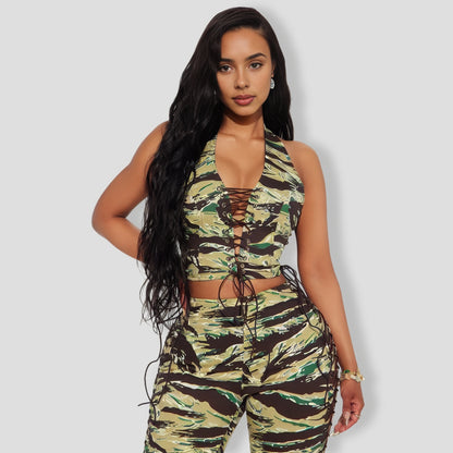 Country Time Pant Set - Olive combo