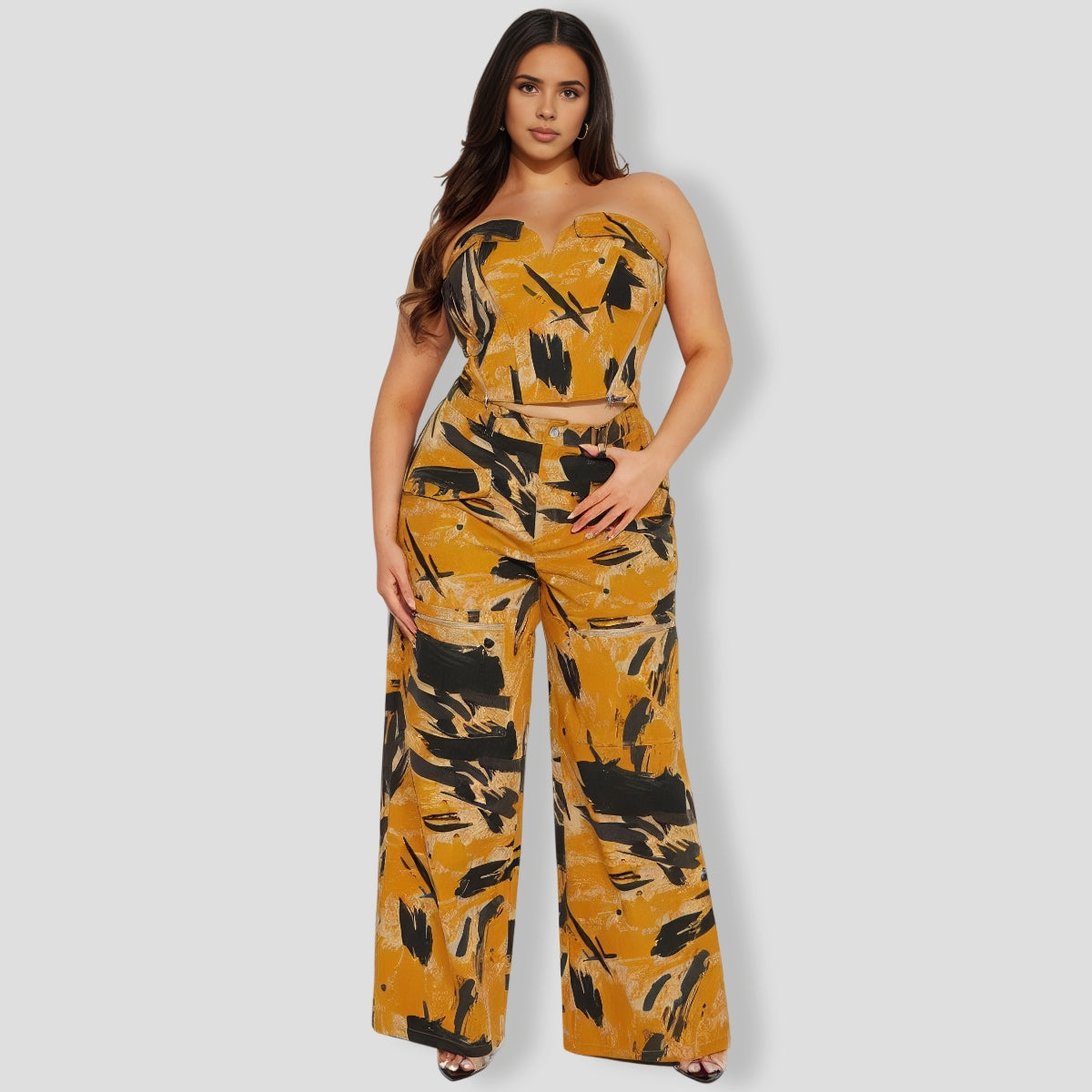 The Go Cargo Pant Set - Orange combo