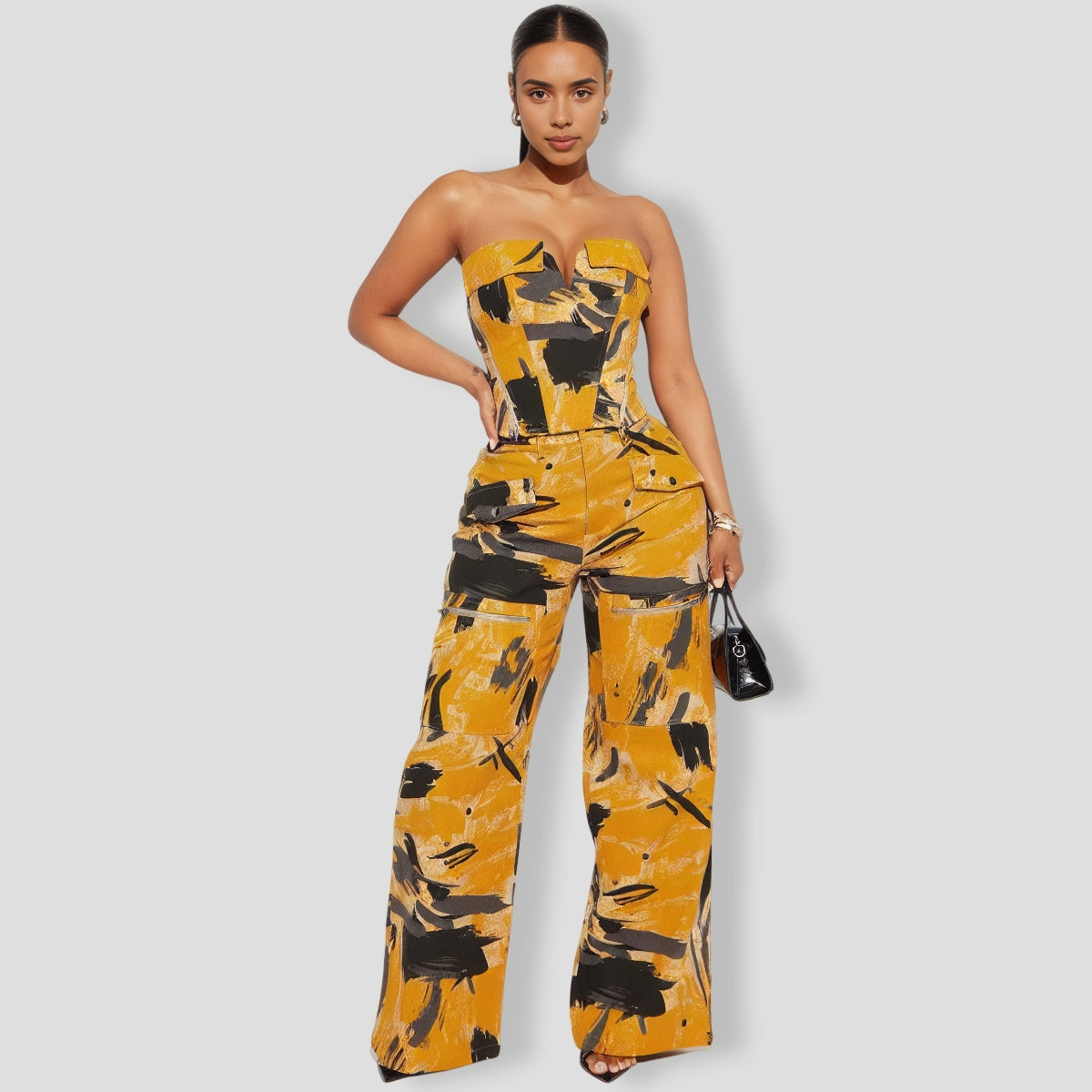 The Go Cargo Pant Set - Orange combo