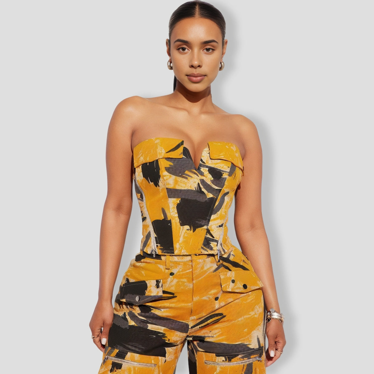 The Go Cargo Pant Set - Orange combo