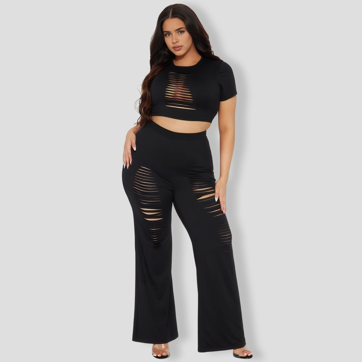 Naughty Girl Pant Set - Black