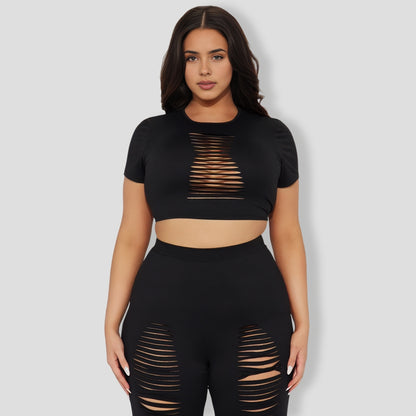 Naughty Girl Pant Set - Black