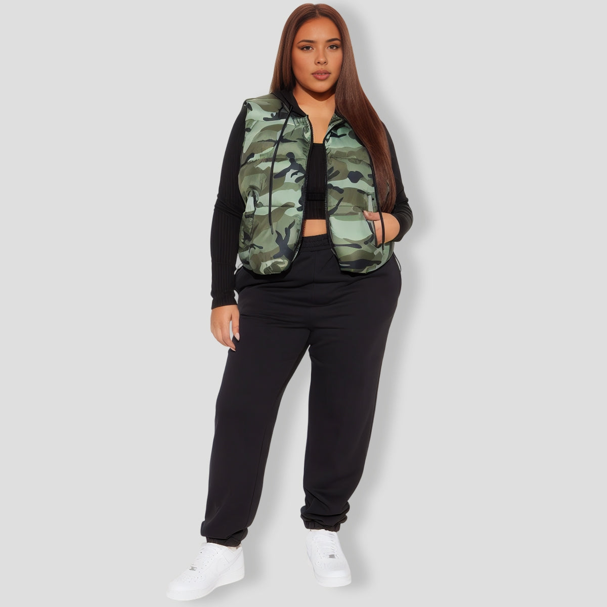 Not Seen Camo Puffer Vest Set - Camouflage