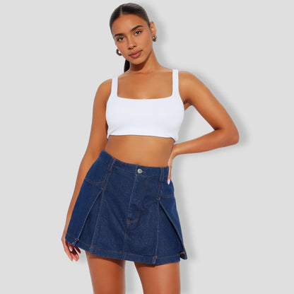 Nylah Denim Skort Set - Blue