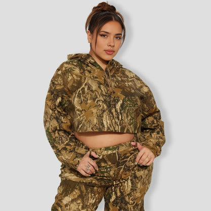 On The Lookout Camo Pant Set - Olive combo