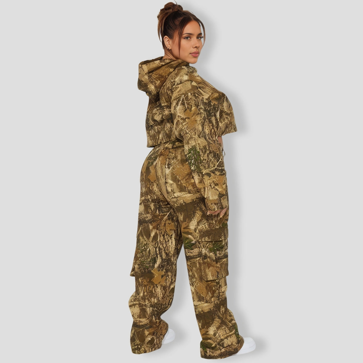 On The Lookout Camo Pant Set - Olive combo