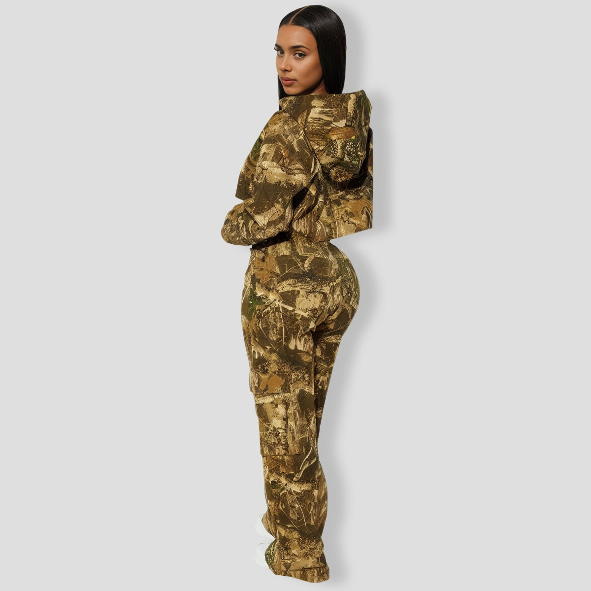 On The Lookout Camo Pant Set - Olive combo