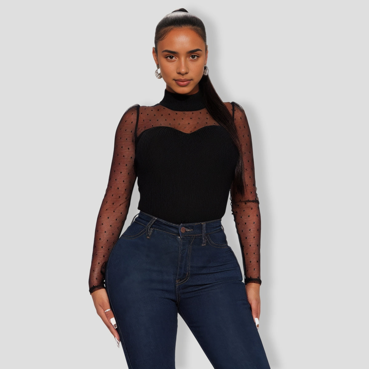 Ravenna Black Mesh Bodysuit