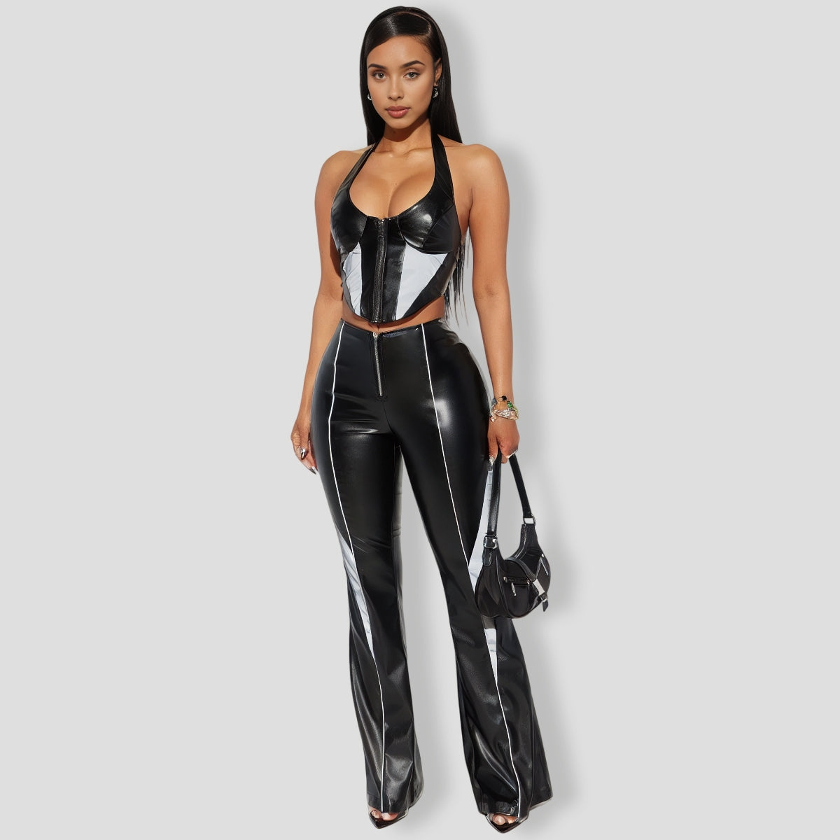 Ride With Me Faux Leather Pant Set - Black
