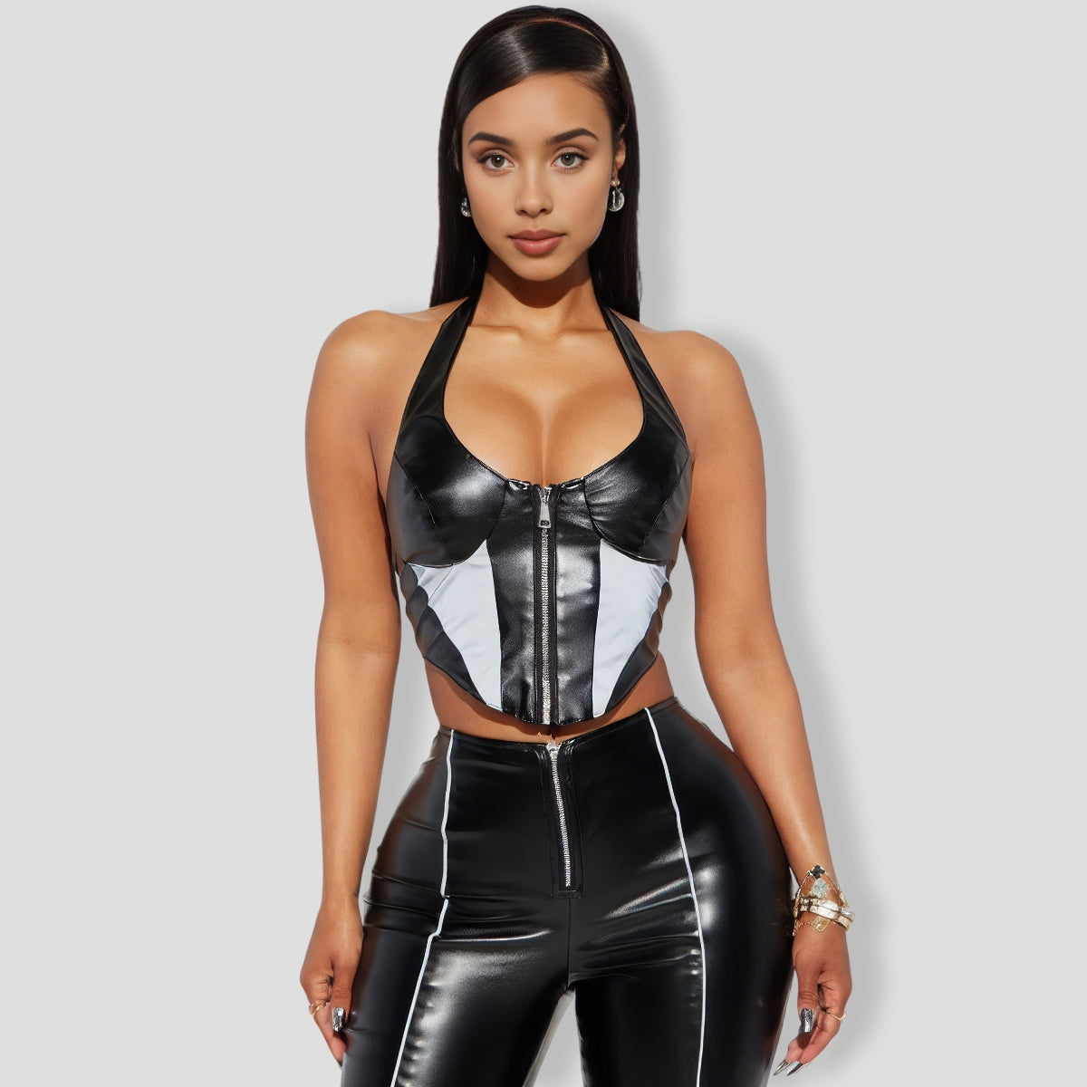 Ride With Me Faux Leather Pant Set - Black