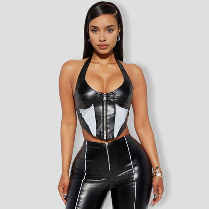 Ride With Me Faux Leather Pant Set - Black