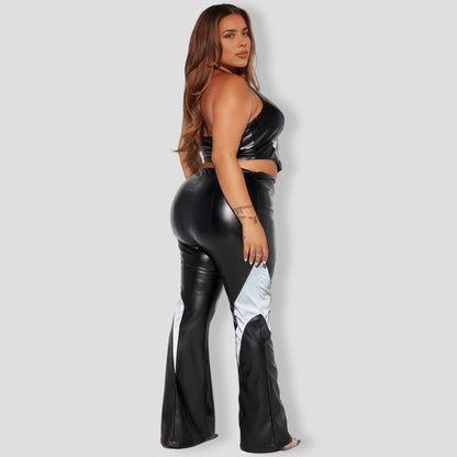 Ride With Me Faux Leather Pant Set - Black