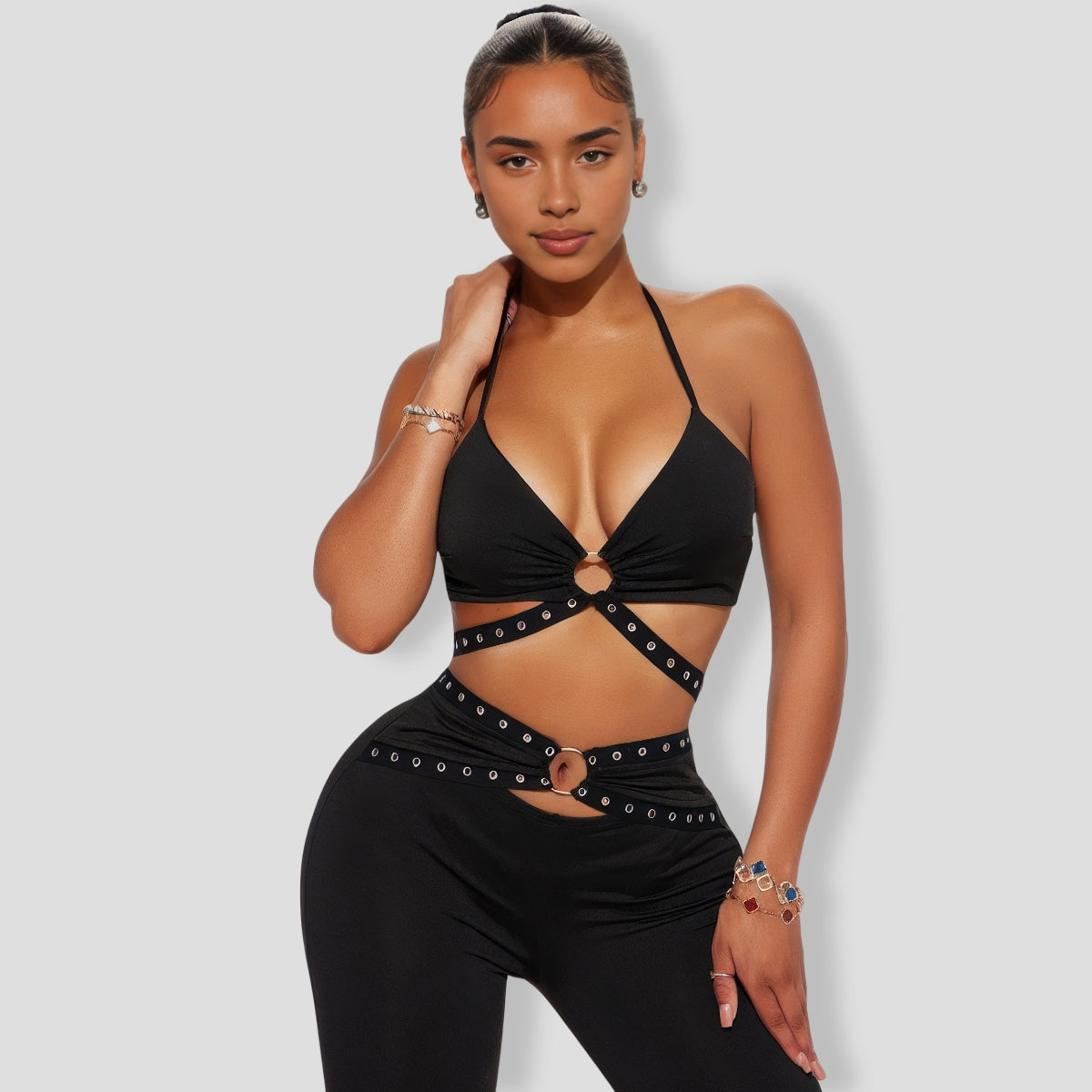 Samantha Pant Set - Black