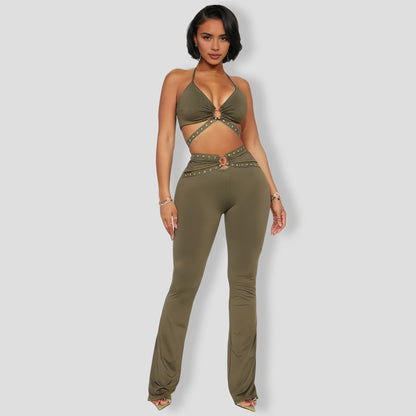 Samantha Pant Set - Olive