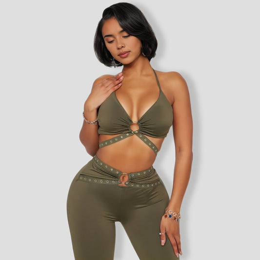 Samantha Pant Set - Olive