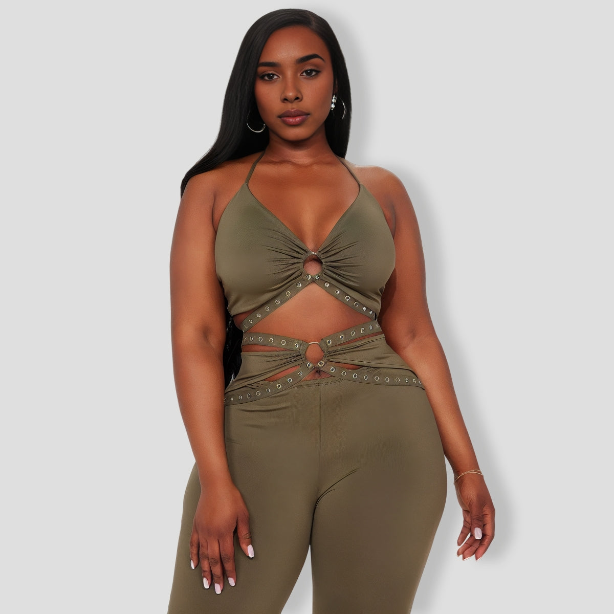 Samantha Pant Set - Olive