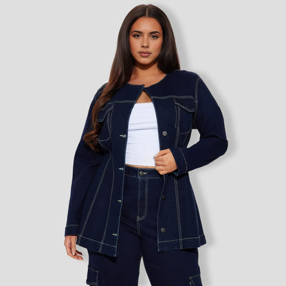 Sofia Denim Pant Set - Dark Denim