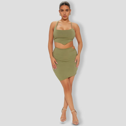 Stacy Skirt Set - Olive
