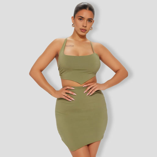Stacy Skirt Set - Olive