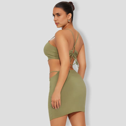 Stacy Skirt Set - Olive