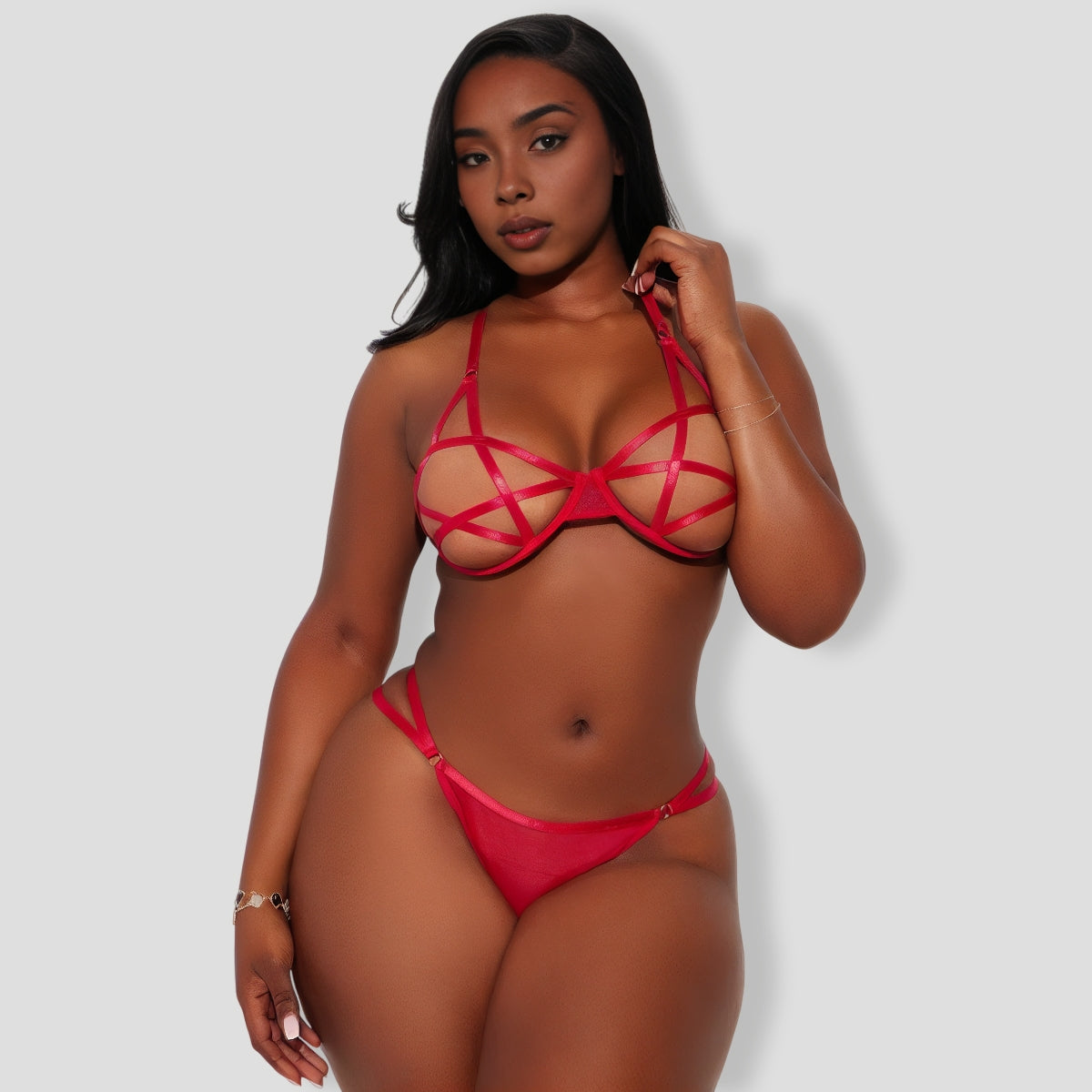 Star Of The Night Strappy 2 Piece Set - Red