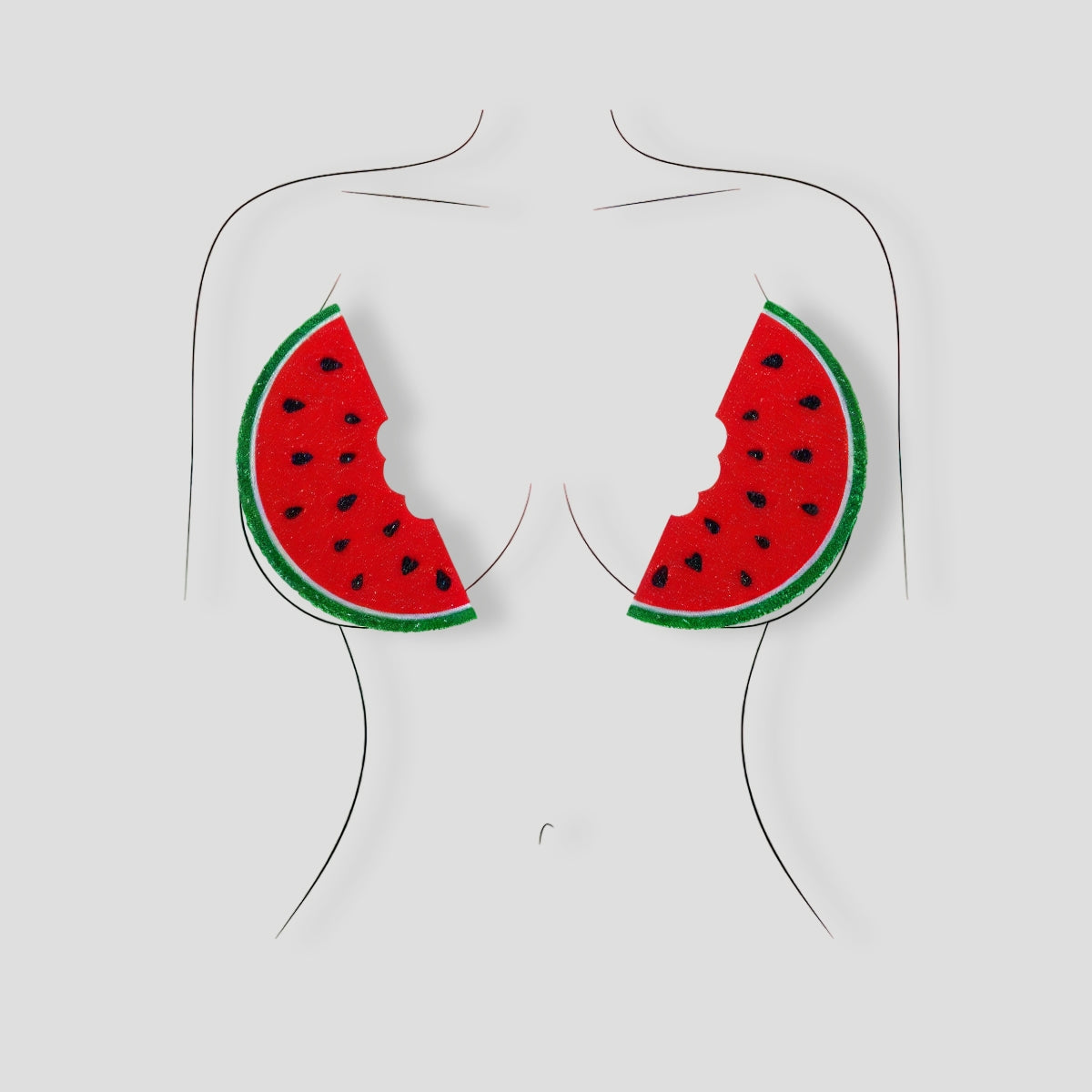 Take A Bite Watermelon Nipple Cover Pasties - Red