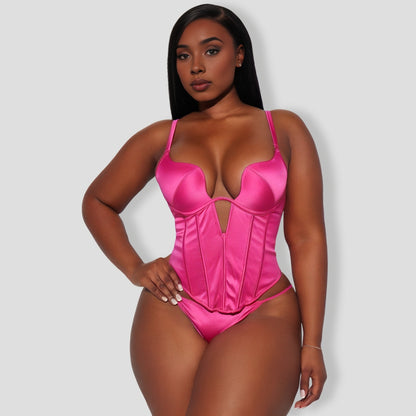 Lead Me Satin Corset 2 Piece Set