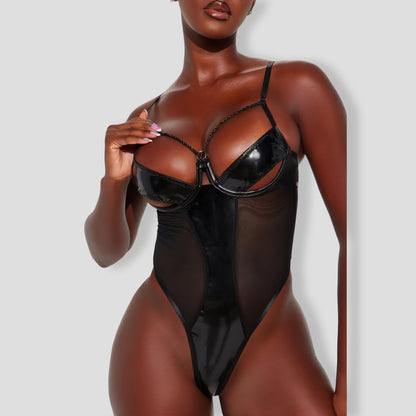 Restrained Black Vinyl Teddy