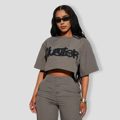 Time To Hustle Windbreaker Pant Set - Grey