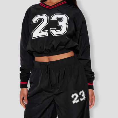 Twenty Three Windbreaker Pant Set - Black