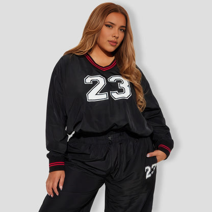 Twenty Three Windbreaker Pant Set - Black