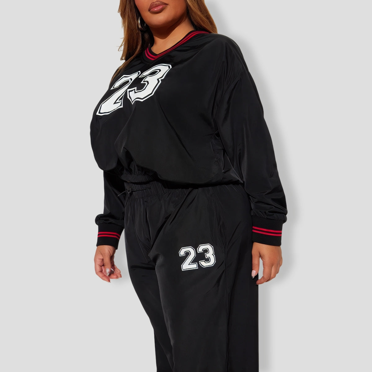 Twenty Three Windbreaker Pant Set - Black
