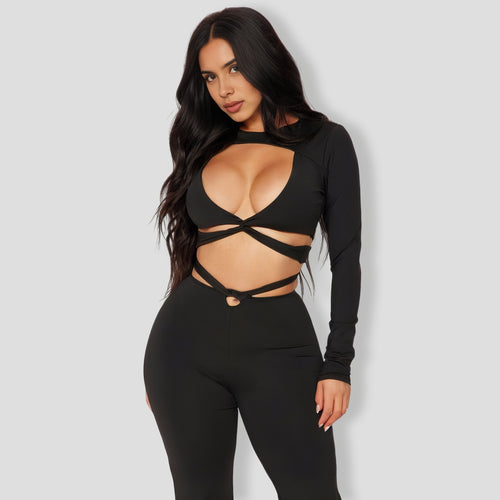 Twisted Pant Set - Black