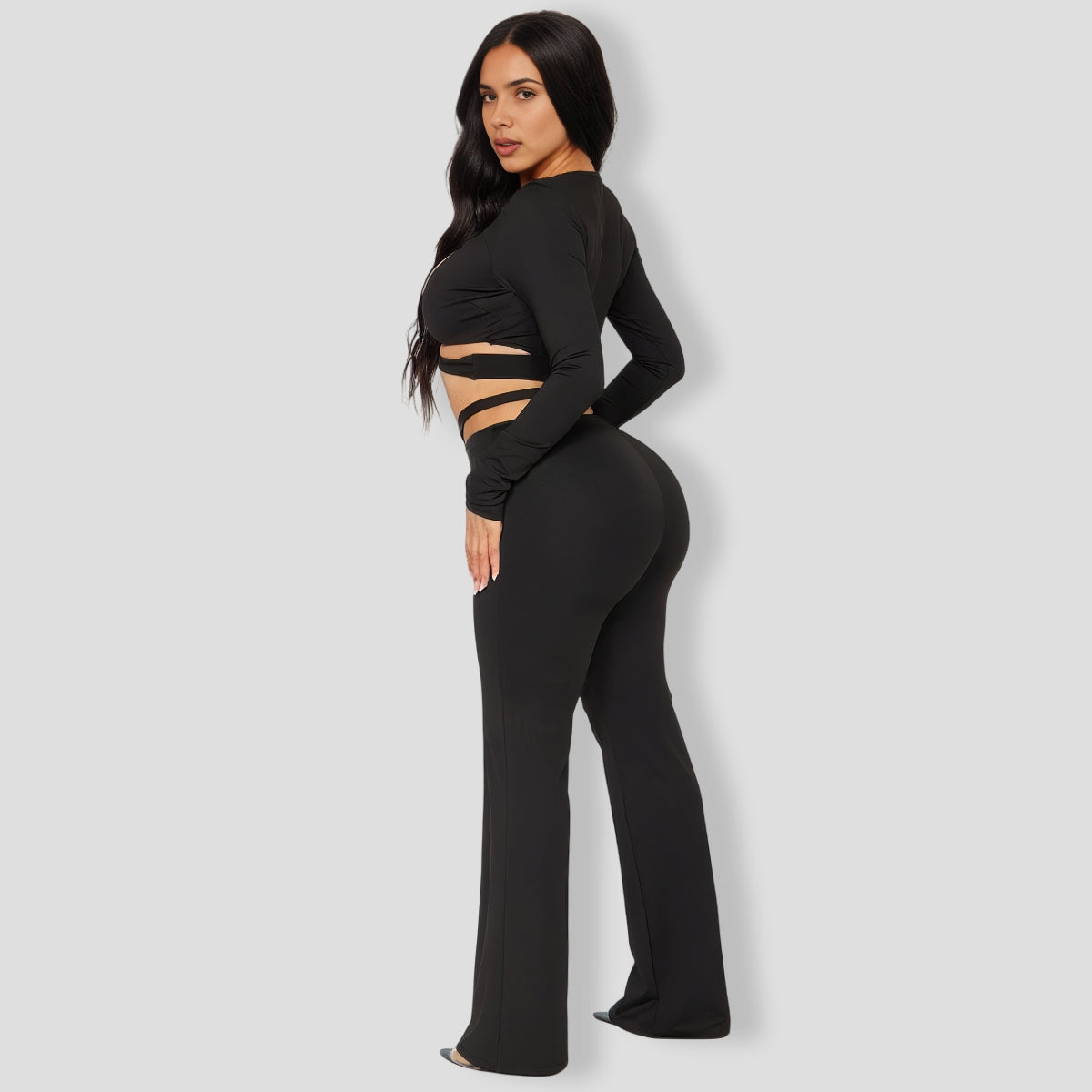 Twisted Pant Set - Black